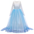 Miniatyrbilde 6 av 9: Elsa Prinsesse Kostyme Frozen Elsa Kjole cm Lyseblå Light Blue 150