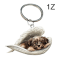 Miniatyrbilde 1 av 5: Hengende pynt nøkkelring Søt sovende engel hundvinge anheng hund gave Ca (FMY) Havanese