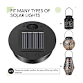 Miniatyrbilde 5 av 5: 8 stk Erstatningsdeler for solcellelamper Toppdeler for solcellelamper LED Solpanel Lykt Beskyttelseslampe for utendørs bruk