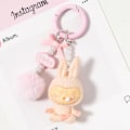 Pikkukuva 1 / 5: Söpö Mini Labubu Avaimenperä Sarjakuva Luova Kolmiulotteinen Nukke Opiskelijan Koululaukun Riipus Auton Avaimenperä Miehille ja Naisille Lahja ——MA Light pink