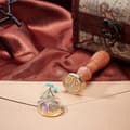 Miniatyrbillede 2 af 5: Seglstempel med træhåndtag og messingstempler Bogstav-L_jarx