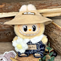 Miniatyrbillede 1 af 5: Sommerudsalg Labubu dukkeklæder første generation anden generation blind box Labubu dukkeklæder (hat + T-shirt + overalls + corsage) New Spring Field