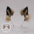 Miniatyrbillede 2 af 5: Fuzzy ræv, ulv, katte ører pandebånd - Dyre Cosplay hårbøjle til fest, kostume, hovedbeklædning, udklædning, hårtilbehør, brun