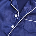 Miniatyrbild 6 av 11: Satin Pyjamas Set i Siden, Kortärmad, Barnkläder för Sovkläder blå blue 100