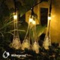 Miniatyrbilde 4 av 6: Solcellelamper utendørs, 6,5 m balkong solcellelamper med 30 LED-krystallkuler, 8 moduser, IP44 vanntett, solcellelamper for hage,