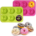Miniatyrbilde 2 av 5: Silikon Donutform, 6 Hulrom Non-stick Silikon Donutform For Donuts, Bagels - Sett Med 4