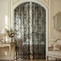 Green Lace Curtains 2 pcs Black Black 140*100cm
