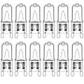 Miniatyrbild 1 av 5: 12-pack G9 Halogen Lamps 33W 230V 2800K Warm White 380lm, Clear Capsule Halogen Bulbs Dimmable, No Flicker, No Strobe