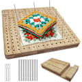 Miniatyrbild 1 av 5: Kvadratisk Blockningsbräda, Virktillbehör, Trävirkningshålsplatta, Granny Square Blockningsbräda