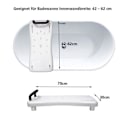 Miniatyrbillede 2 af 4: XMTECH Badekarssæde og hylde - Skridsikker plastoverflade 70x30x5cm - Hvid Vit