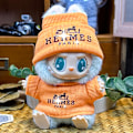 Miniatyrbillede 1 af 5: Sommerudsalg Labubu dukkeklæder første generation anden generation blind box Labubu dukkeklæder (hat + trøje) H Orange kostym