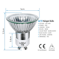 Miniatyrbilde 2 av 5: 8-pakning GU10 Halogenpærer 35W, 220V GU10 Halogenspotlight 2800K Varmhvit