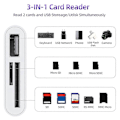 Miniatyrbilde 2 av 5: USB C til Micro-SD TF Minnekortleser, 3-i-1 USB Kamera Kortleseradapter for Galaxy S10/S9 m.fl.