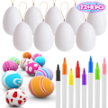 Miniatyrbilde 2 av 8: 72 stk hvite tomme egg med 8 penner