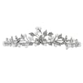 Brudtiara Krona Kristall Strass Legering Håraccessoar för Bröllopsbrudar Silver 12 x 12 cm