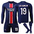 Miniatyrbild 1 av 2: Paris Saint-Germain Barn Hemmaställ 2024-2025 Höst & Vinter Nr 19 Strumpor 24 LEE KANG IN No 2 socks + Guard 24