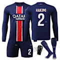 Pikkukuva 1 / 2: Paris Saint-Germain Lasten Kotipeli 2024-2025 Syksy Ja Talvi Nro 2 Sukat + Varsi 28 HAKIMI No 7 socks + Guard 28