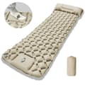 Self-Inflating Camping Mattress: Thick Lightweight Single Camping Mattress Inflatable and Connectable Double Camping Mat and Compact Inflatable Khaki Khaki Khaki