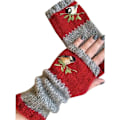 Miniatyrbilde 1 av 2: Damehansker med søm brodert_ lange mote retro hansker_ red
