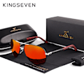 Pikkukuva 1 / 5: KINGSEVEN Herr Aluminium Magnesium Aurinkolasit Polarisoitu UV400 Aurinkolasit oculos Mies Lasit Aurinkolasit Miehille N725 Hopea Punainen Hopea Punainen Silver Red original