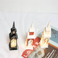 Miniatyrbilde 5 av 5: Julelykt, lysestake, nattlampe dekorasjon, nattlampe borddekorasjon, juledekorasjon, bronse