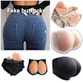 Miniatyrbillede 1 af 5: Silikone Pad Enhancer Falsk Numse Trusse Hip Butt Løfter - Sort L Black