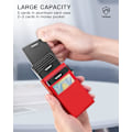 Pikkukuva 2 / 6: Naisten ja miesten lompakko Pop up Slim Card lompakko RFID-suojaus rahakotelolla | Minimalistinen luottokorttikotelo naisille | Rose Red Red
