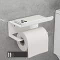 Toiletpapirholder med mobilhylde - Hvid_jar