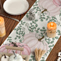 Miniatyrbilde 4 av 4: Oransje Gresskar, Eukalyptus Høst Bordløper, Høst Thanksgiving Kjøkken Spisebord Dekorasjon for Hjemmefest Dekor 13x72 Tommer Style 1