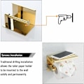 Miniatyrbillede 4 af 5: 304 T55 Toiletpapirholder i rustfrit stål, børstet guld, rustfrit stål, toiletpapirholder med hylde - Perfekt
