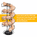 Miniatyrbild 4 av 5: Äggdispenser, äggspiral i rostfritt stål, spiraldesign, äggställ för förvaring av ca 30-36 ägg, svart Black