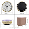 Miniatyrbillede 5 af 9: 2,76 tommer/ 70 mm rund kvartsurindsats GoldenTrim romertal kvartsbevægelse til køkken hjem soveværelse kontor