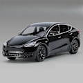 Miniatyrbild 1 av 5: 1/32 Tesla Model S Leksaksbil Modell, Diecast Legering Metall Miniatyr Ljud & Ljus Pull Back 1:32 Samling Present För Pojke Barn Black
