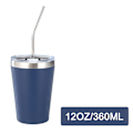 Miniatyrbilde 3 av 4: Rustfrie Barnekrus med Sølebestandig Lokk, Sugerør & Silikonhylser, 355 ml, BPA-frie, Isolerende, for Kalde & Varme Drikker Style 4