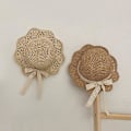 Miniatyrbilde 2 av 5: Dww-48-53cm Sommerstråhatt for jenter med blondesløyfe og solbeskyttelse Bred brem Sammenleggbar for ferie, reise og utendørs bruk
