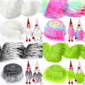 Miniatyrbilde 2 av 5: Luden og myk kunstig pels i stoff, forhåndskutte strimler av falsk pels, fluffy pelsruller, DIY-bånd av falsk pels