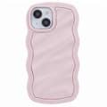 WT Series iPhone 13 Case, Wavy Edge Hard PC + Soft TPU Protective Cover, Slim Phone Case Pink