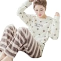 Pikkukuva 5 / 5: Vinterflanellipyjama-paita, korallifleecepyjama naisille, paksumpi sarjakuva naisten kotiasu, plus fleece talvi L