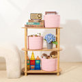 Miniatyrbilde 3 av 4: Liten Oppbevaringskurv for Organisering av Kubehyller, Oppbevaring av Kurver i Garderobe pink