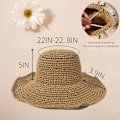 Miniatyrbild 2 av 4: Stora, slappa strandhattar i halm för kvinnor, hopfällbar sommarhatt med brett brätte, packbar solhatt för damer, resehalm-fedora