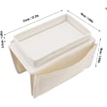 Miniatyrbilde 2 av 5: Soffbricka Bordsklemme på Sidebord, Sammenleggbart Soffarmsbord Avtakbar Armstødsbrikke for Spising og Drikking beige