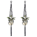Miniatyrbild 1 av 5: 2 st Macrame Växt Hängare Hängande Planter Korg, Stil 4