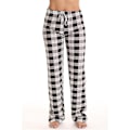 Miniatyrbilde 2 av 5: Pyjamasbukser for kvinner med lommer, myke flanellrutete pyjamasbukser for kvinner CNMR svart black S