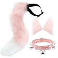 Miniatyrbilde 2 av 6: Katteører og Varulv Dyrehale Cosplay Kostyme - Perfekt rosa pink 65cm