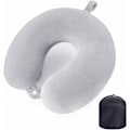 Miniatyrbilde 1 av 6: Reisepute Nakkepute Memory Foam Reiseputer Hodestøttepute for Fly T tog Bil Kontor Reise Essensielle Flypute for en Lang Tid Grå Grey One Size