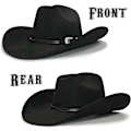 Miniatyrbilde 3 av 5: Cowboyhatt for kvinner og menn med formbar bred brem - Westernhatter i filt av Cattleman-modell Parent
