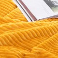 Miniatyrbilde 2 av 4: Fleecepledd 127 cm × 152 cm for sofa, seng, supermykt og koselig plysj-mikrofiber-flanellpledd med 3D-striper, lettvektig for yellow