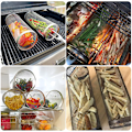 Miniatyrbilde 5 av 5: 1. klasse rustfritt stål Mesh sylindrisk BBQ-pølseholder 1PCS big
