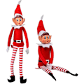 Miniatyrbilde 1 av 5: X Busig Nisse med Borrelås i Hånden - Langbent Nisse Myk Plysj - Julenyhet - Nisse med Hatt og Etikett Jul