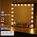 Miniatyrbild 5 av 5: 3 Färglägen & 14 Dimbar LED-lampor, USB-laddningsport för 70 x 55 cm Hollywood Sminkspegel
